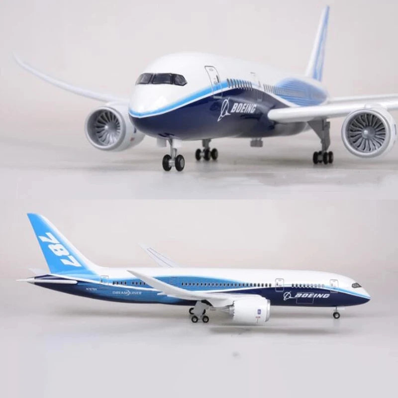 1:130 Scale Boeing 787 Dreamliner Resin Aircraft Model with LED Lights