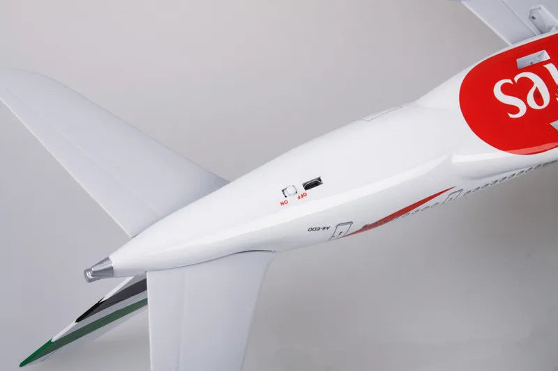 1:160 Scale Emirates A380 Airbus Diecast Model with LED Lights - 45cm