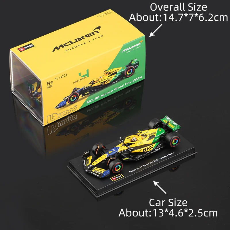 1:43 Scale All 2025 and 2024 F1 Teams Models with Driver Helmet And Display Box