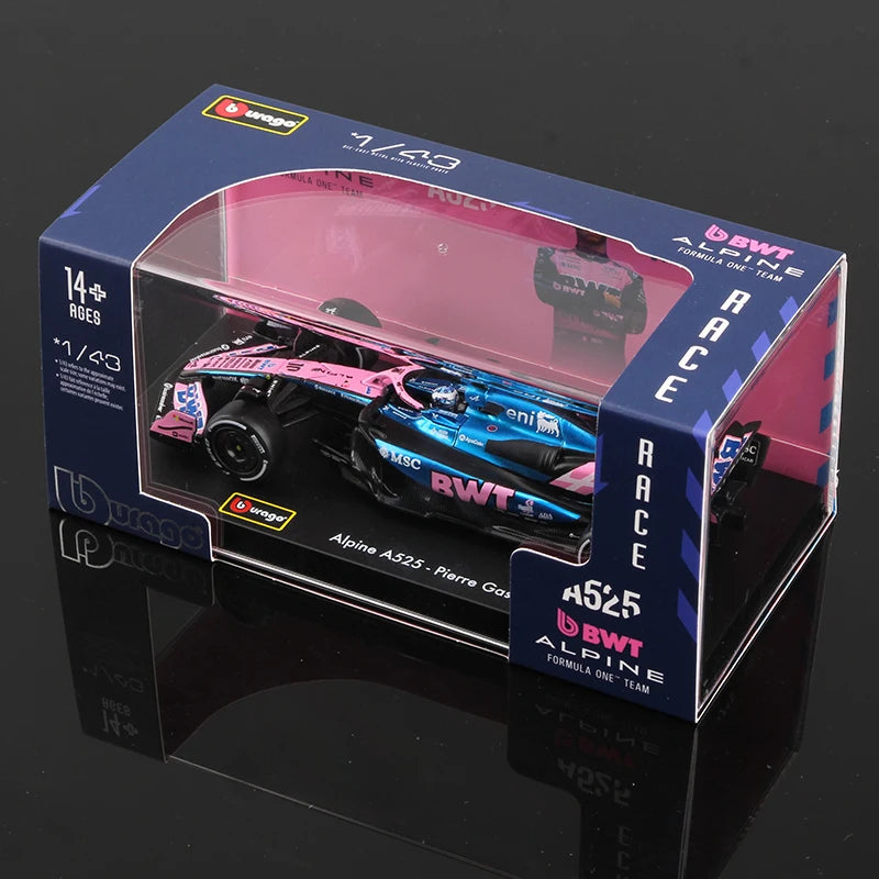 1:43 Scale All 2025 and 2024 F1 Teams Models with Driver Helmet And Display Box